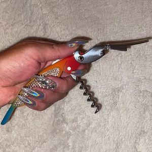 Swarovski crystal parrot corkscrew